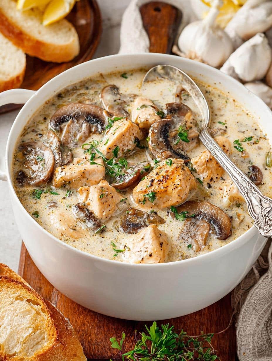 Creamy Chicken Mushroom Soup: 10 Rich and Comforting Ideas - Creamy Chicken Mushroom Soup - additional detail