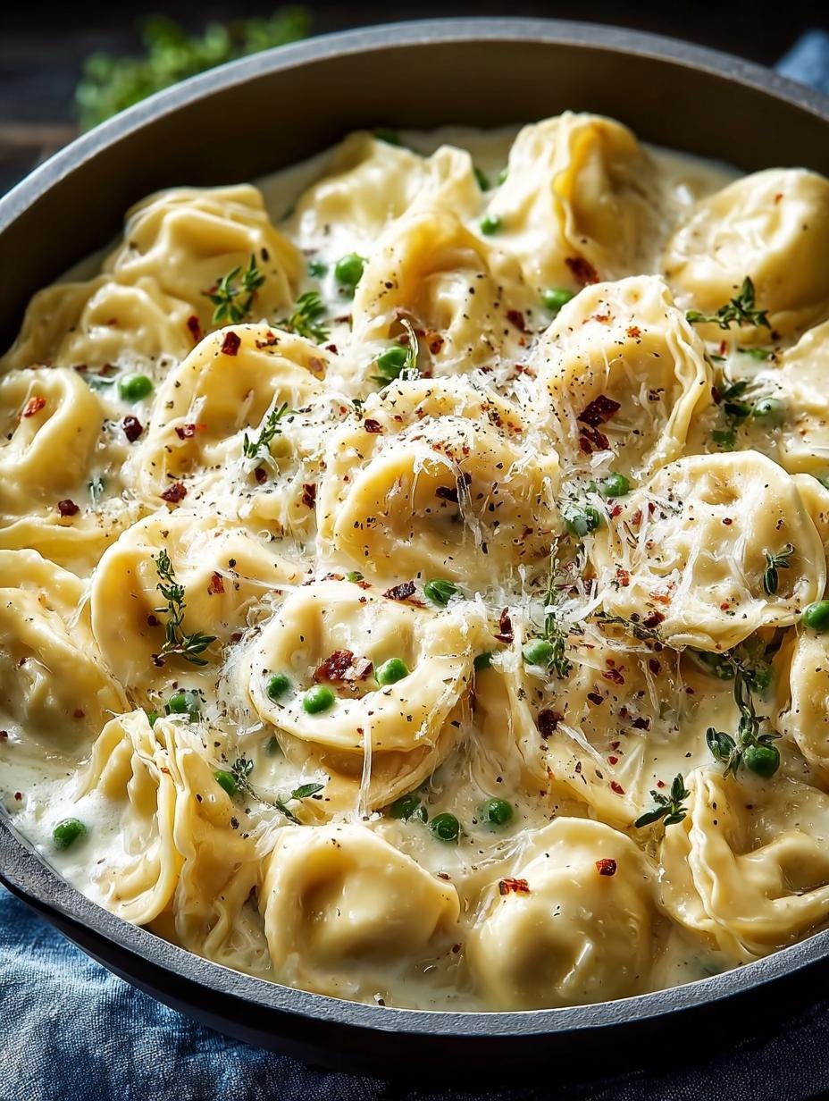 Creamy Tortellini Alfredo with Peas for Ultimate Comfort - Creamy Tortellini Alfredo with - main visual representation