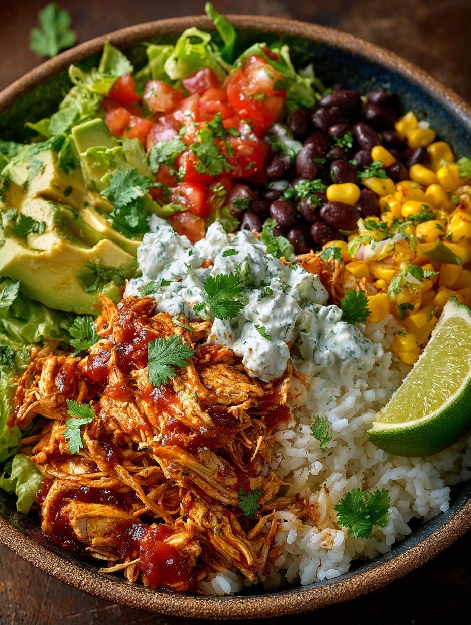 Crockpot Chicken Burrito Bowls