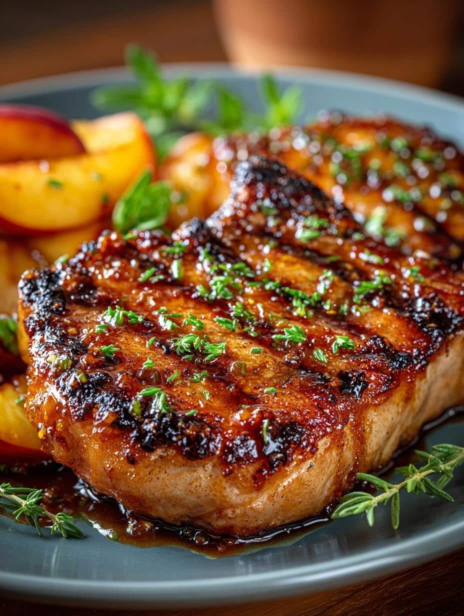 Grilled Pork Chops with Peach Glaze: A Savory Delight 2 Grilled Pork Chops with Peach Glaze: A Savory Delight - Grilled Pork Chops with - main visual representation