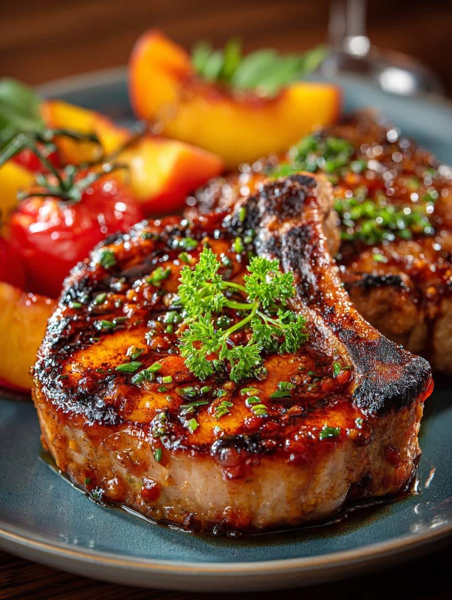 Grilled Pork Chops with Peach Glaze: A Savory Delight 3 Grilled Pork Chops with Peach Glaze: A Savory Delight - Grilled Pork Chops with - additional detail