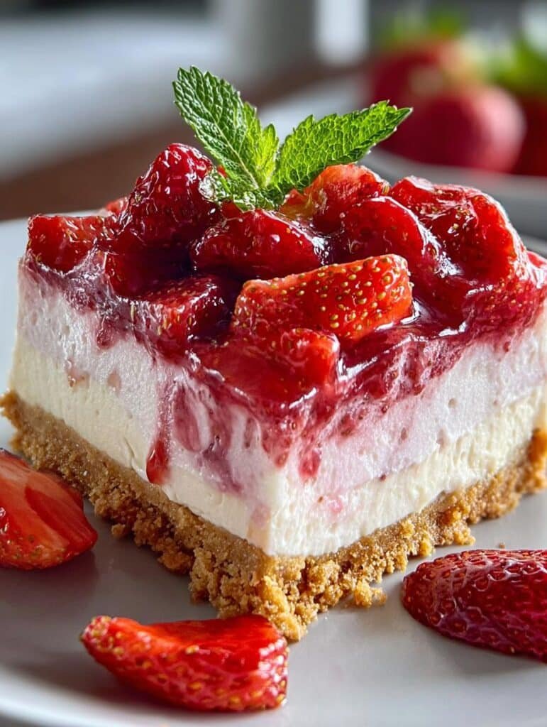Irresistible Bake Strawberry Cheesecake