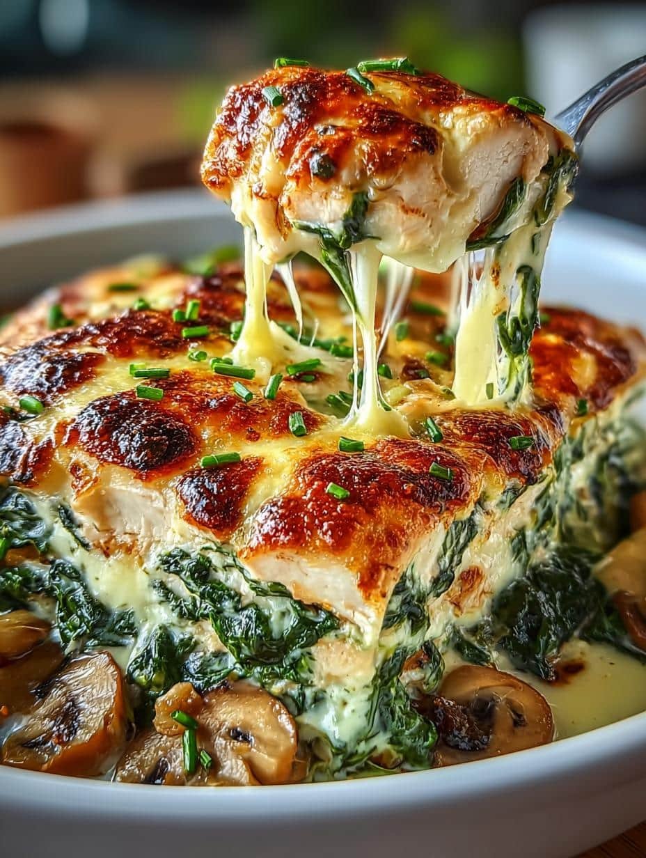 Irresistible Cheesy Chicken Spinach Casserole Delight - Irresistible Cheesy Chicken Spinach - main visual representation