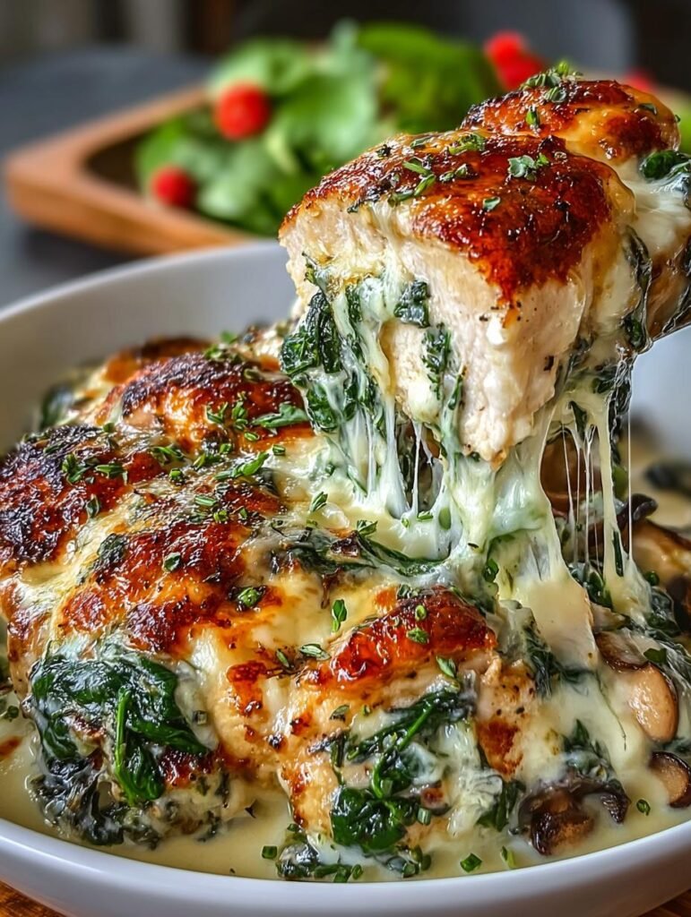 Irresistible Cheesy Chicken Spinach