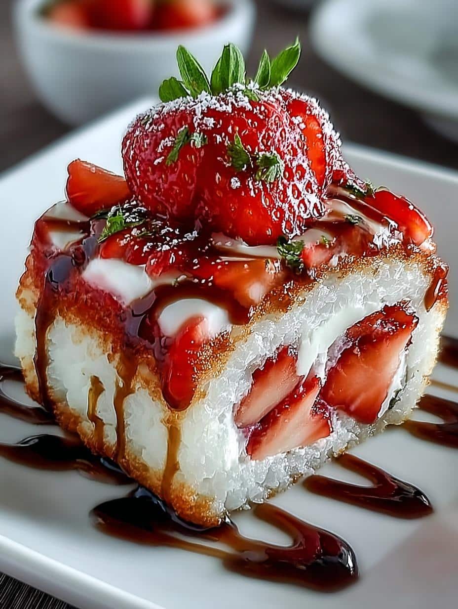 Irresistible Strawberry Shortcake Sushi: A Sweet Delight - Irresistible Strawberry Shortcake Sushi - main visual representation