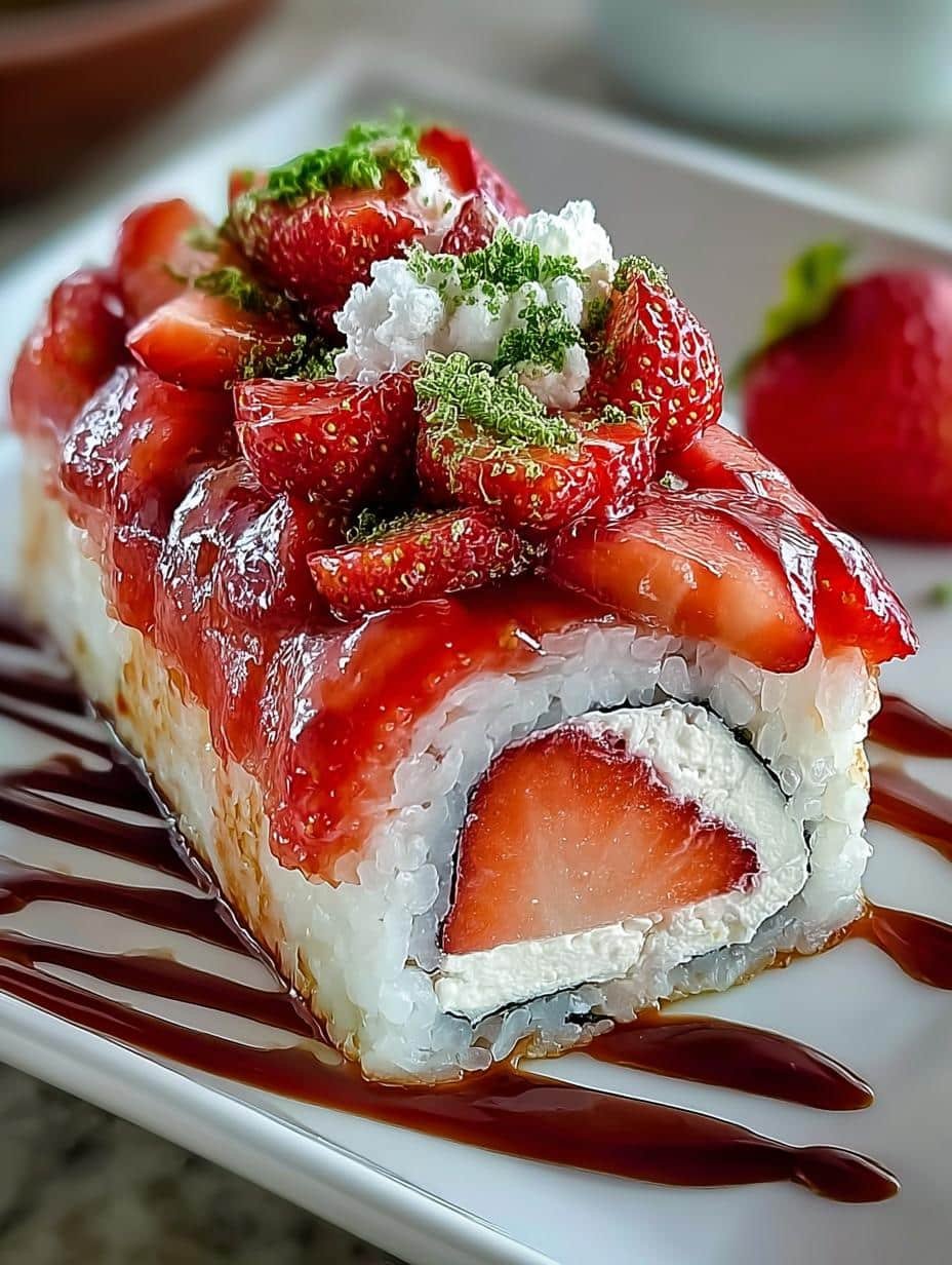 Irresistible Strawberry Shortcake Sushi: A Sweet Delight - Irresistible Strawberry Shortcake Sushi - additional detail
