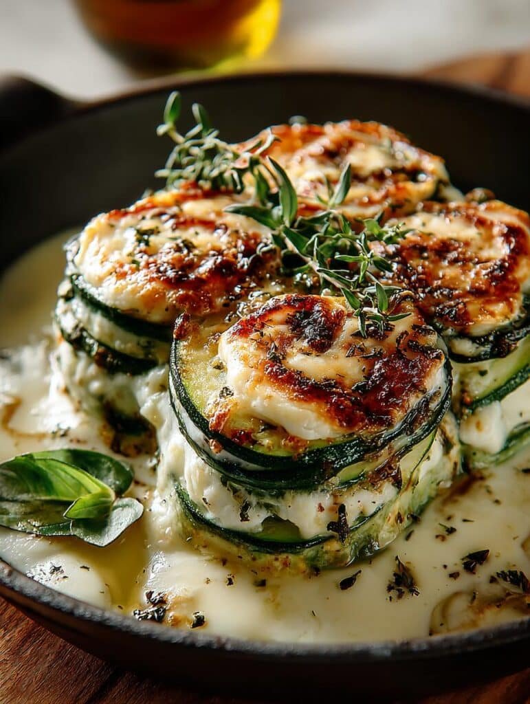 Irresistible Three Cheese Zucchini