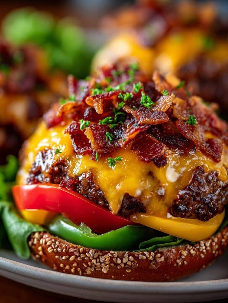 Mushroom Bbq Bacon Cheeseburger