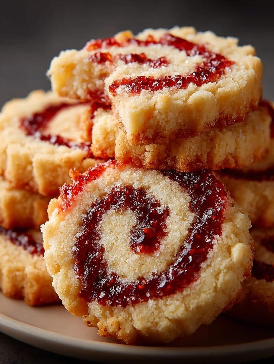 Raspberry Swirl Shortbread Cookies