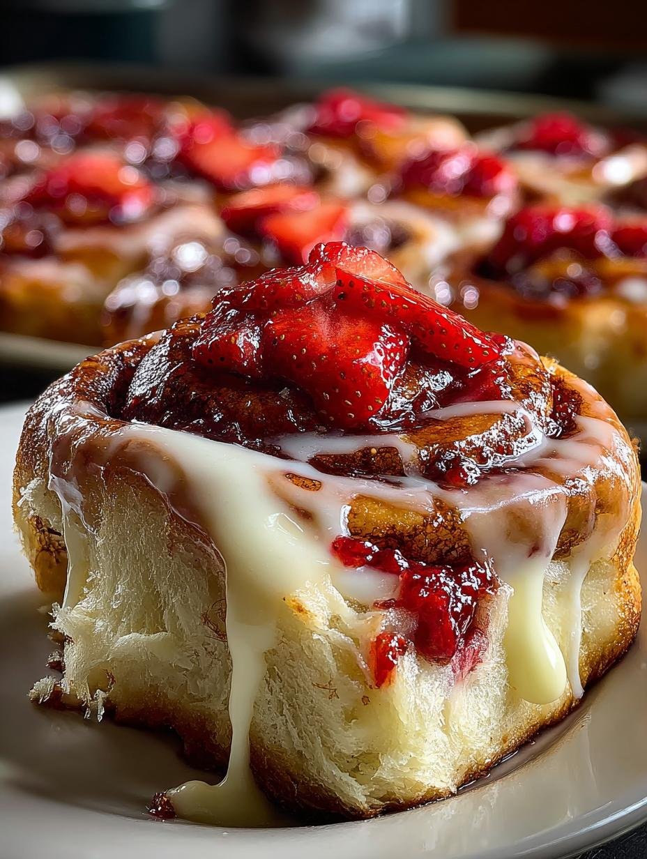 Strawberry Cheesecake Cinnamon Rolls