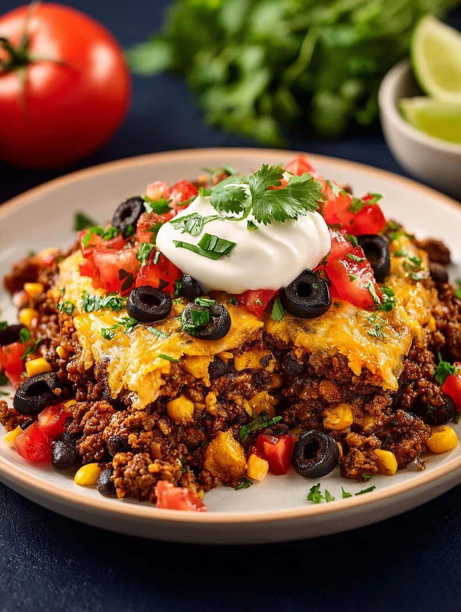 Delicious Taco Casserole: 7 Layers of Flavor - Taco Casserole - additional detail