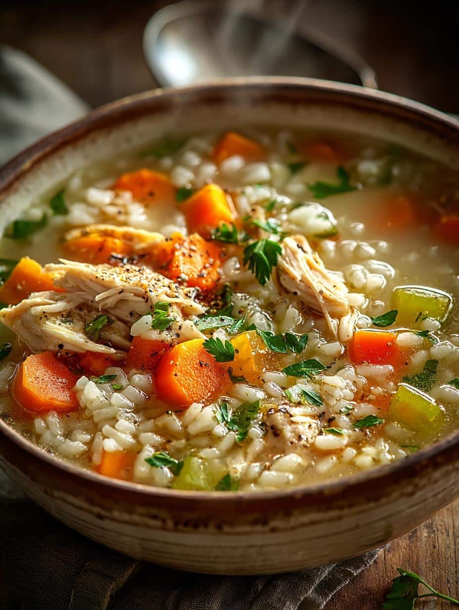 Delicious Turkey Rice Soup Bowl Recipe for Comfort - Turkey Rice Soup Bowl - additional detail