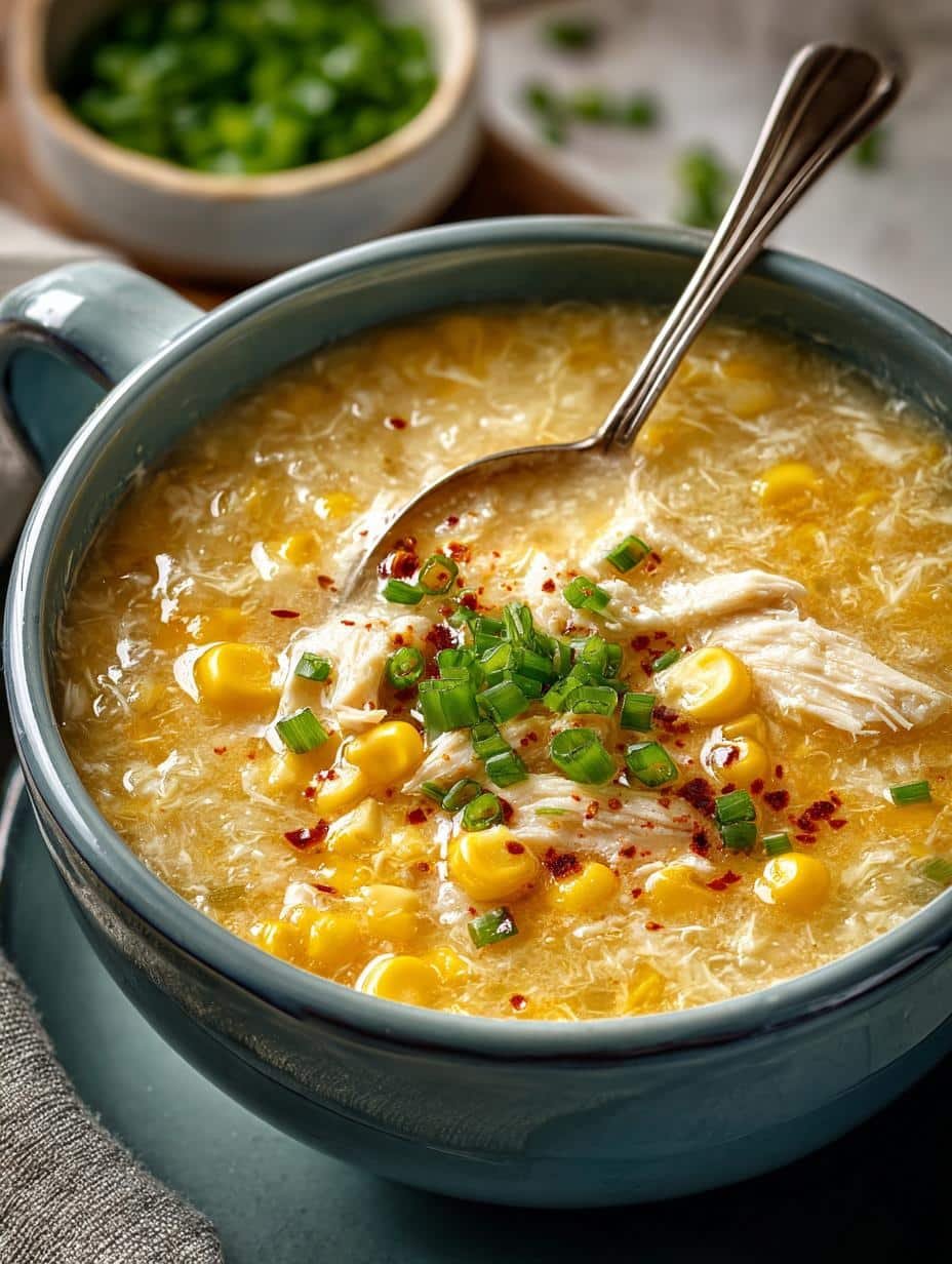 Cozy Chicken Sweetcorn Soup: 5 Steps to Comfort 2 Cozy Chicken Sweetcorn Soup: 5 Steps to Comfort - Cozy Chicken Sweetcorn Soup - main visual representation