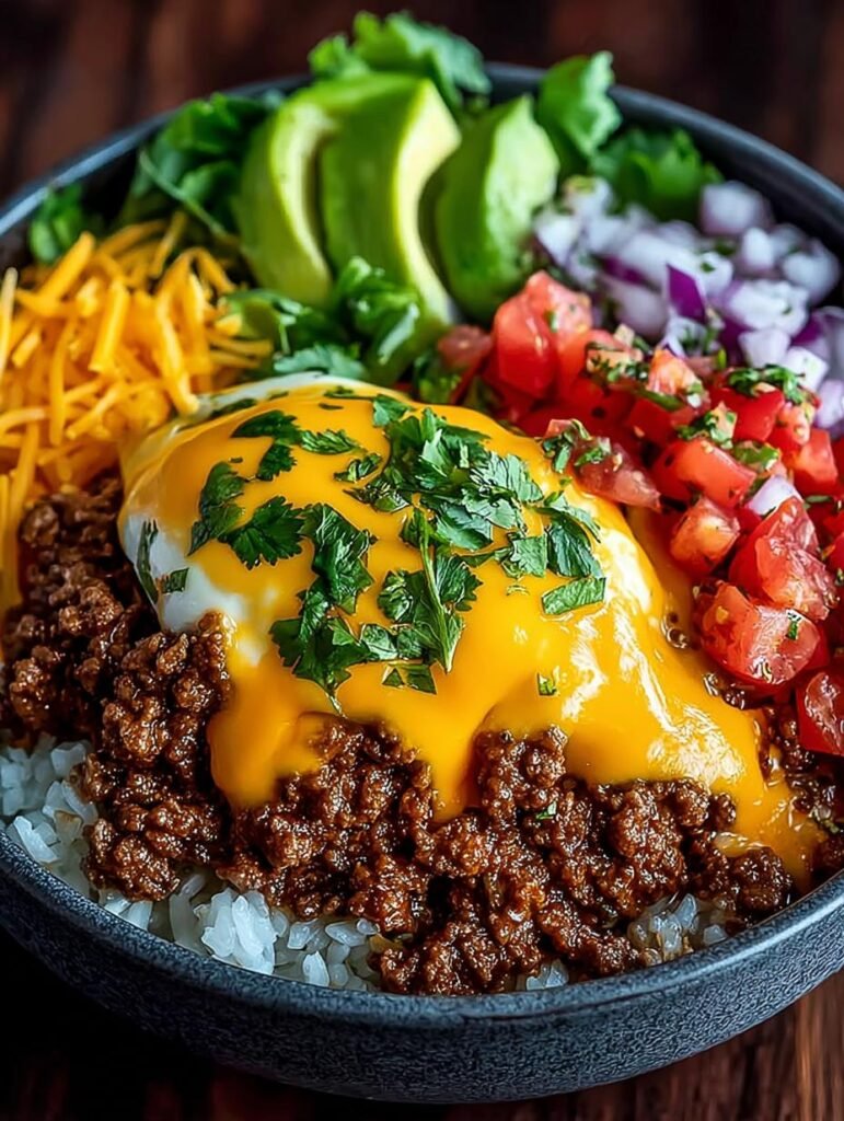 High Protein Cheeseburger Bowls