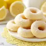 Delicious lemon sugar baked donuts on a cooling rack