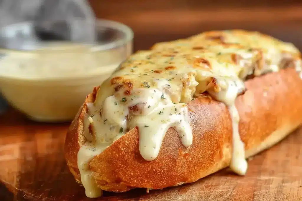 Delicious White BBQ Chicken Subs with savory toppings and fresh ingredients