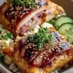 Puff pastry grilled cheese sandwich with melted cheese and flaky golden crust