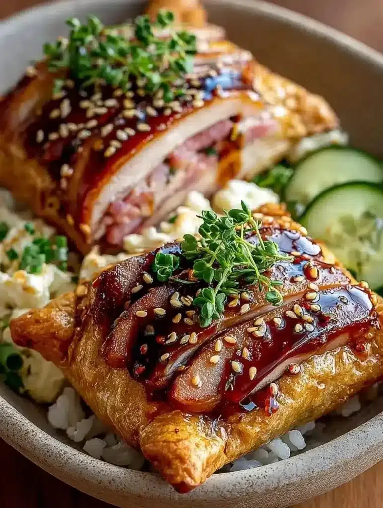 Puff pastry grilled cheese sandwich with melted cheese and flaky golden crust