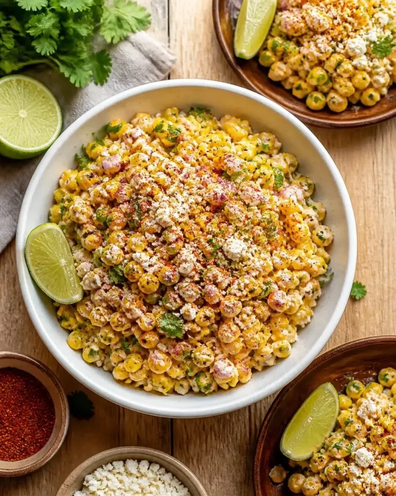 Mexican street corn salad with fresh ingredients and spices