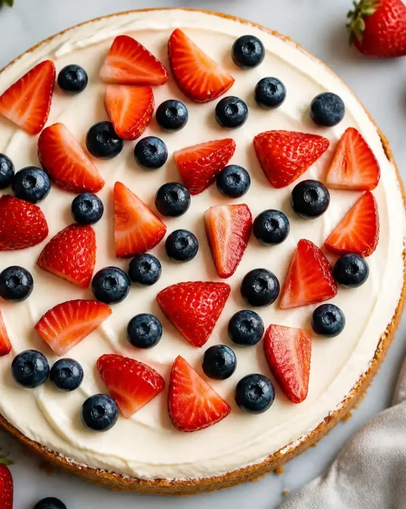 Delicious no-bake cheesecake topped with berries