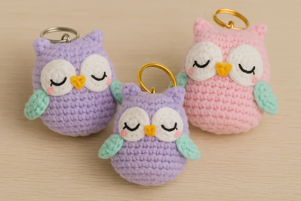 amigurumi owl free pattern crochet this cute mini keychain in a day featured