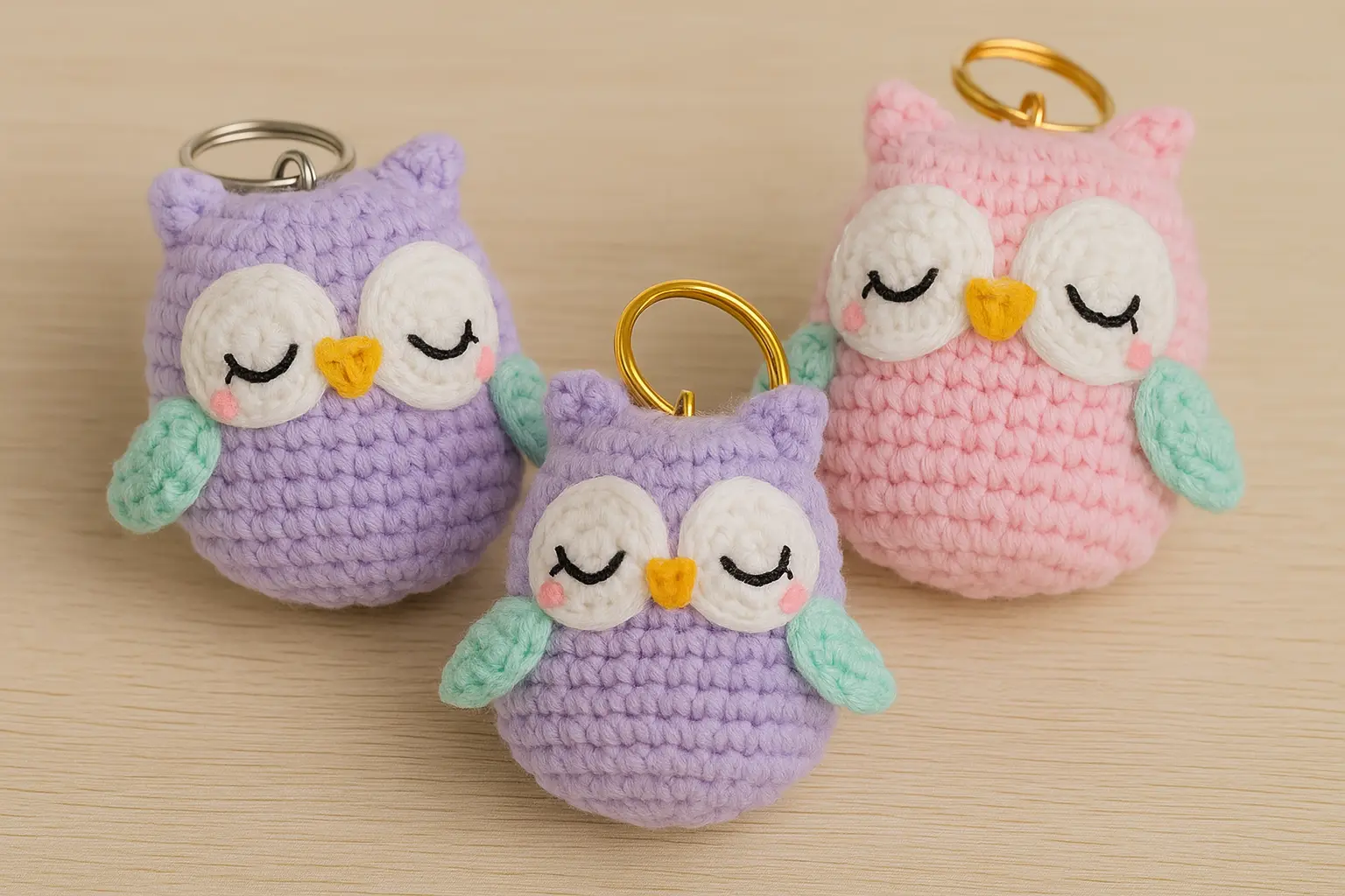 amigurumi owl free pattern crochet this cute mini keychain in a day featured
