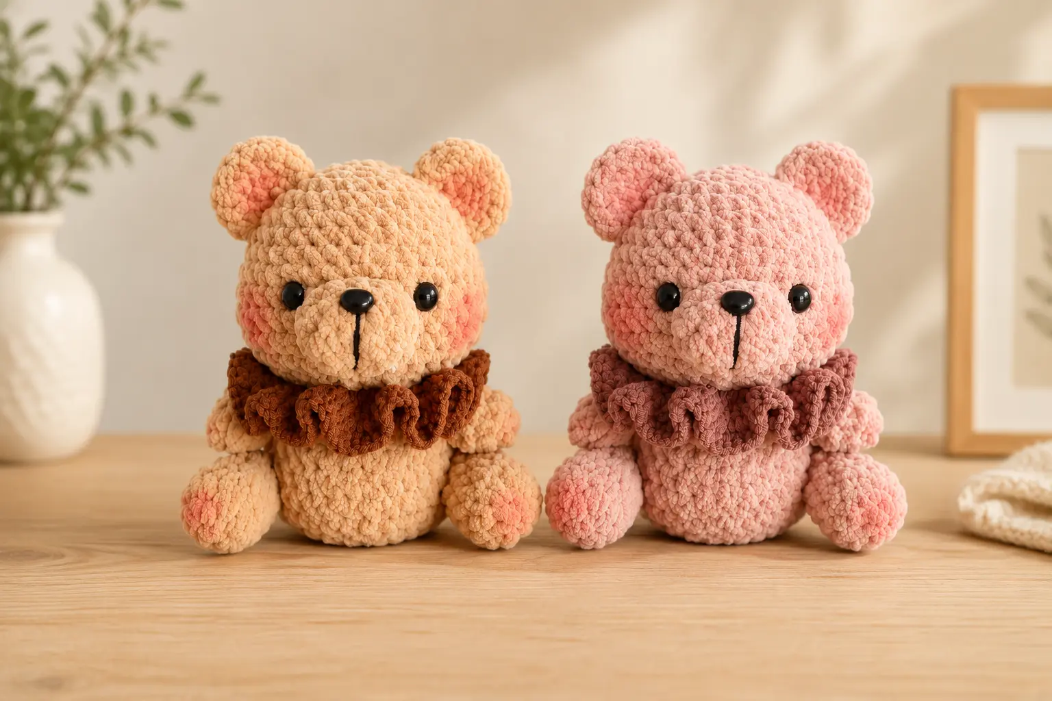 bear crochet pattern free cute ruffled collar teddy bear featured
