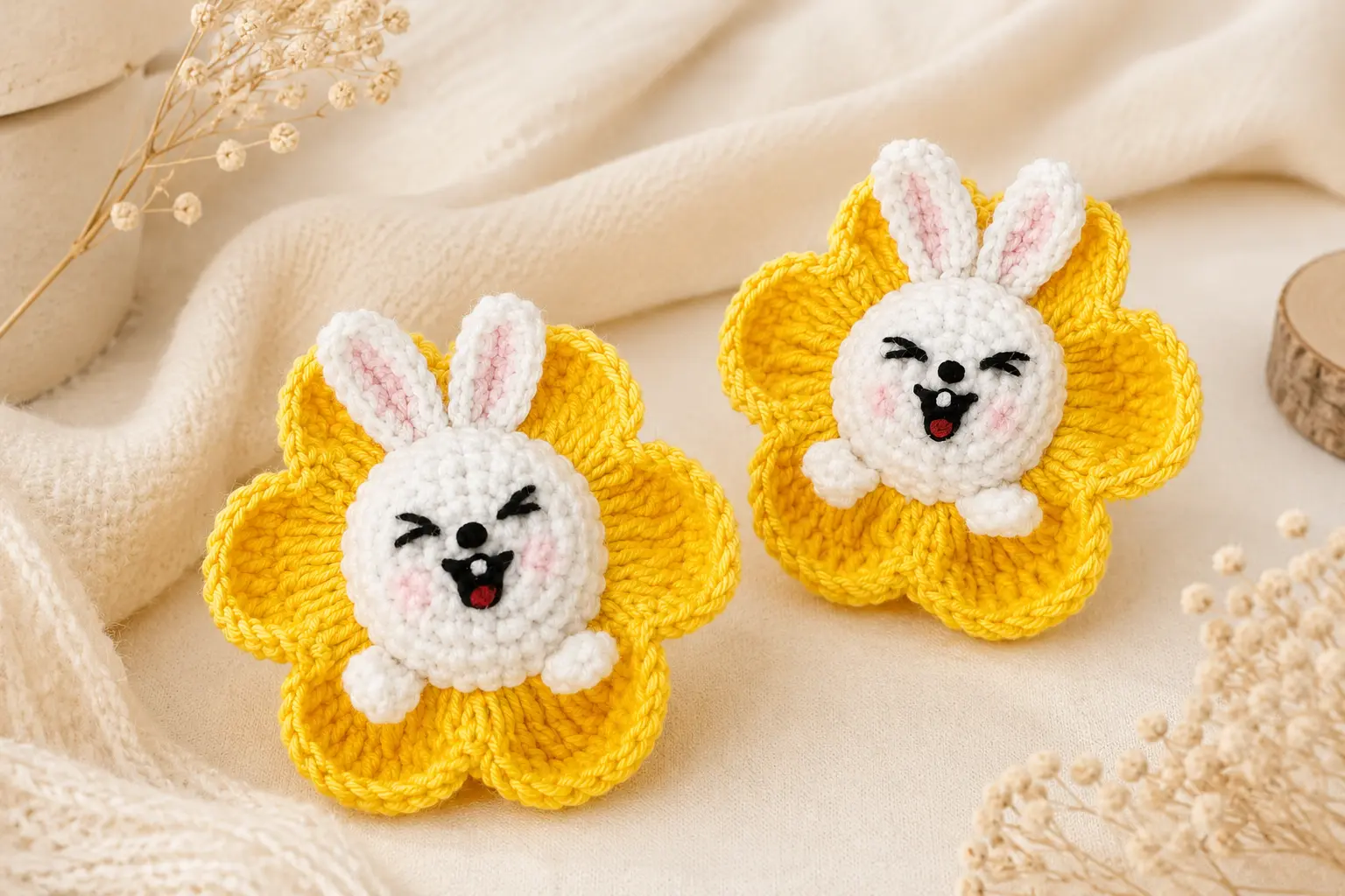 bunny in a flower crochet pattern free amigurumi pattern featured