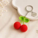 cherry keychain crochet pattern 5 easy steps featured