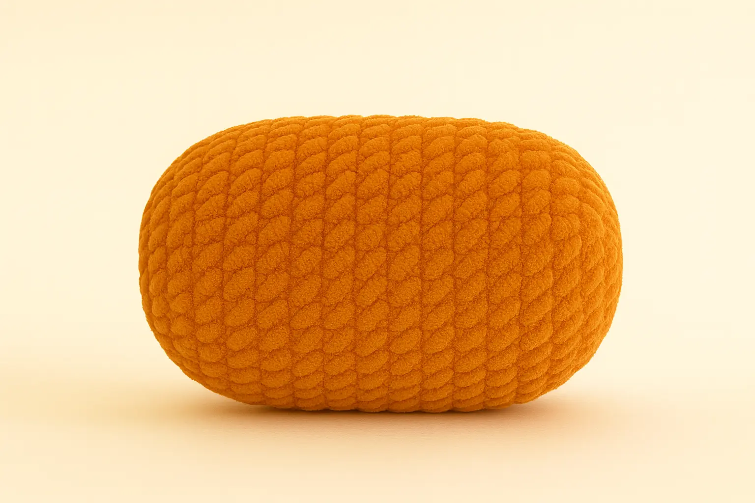 loaf cat crochet pattern body piece in orange yarn