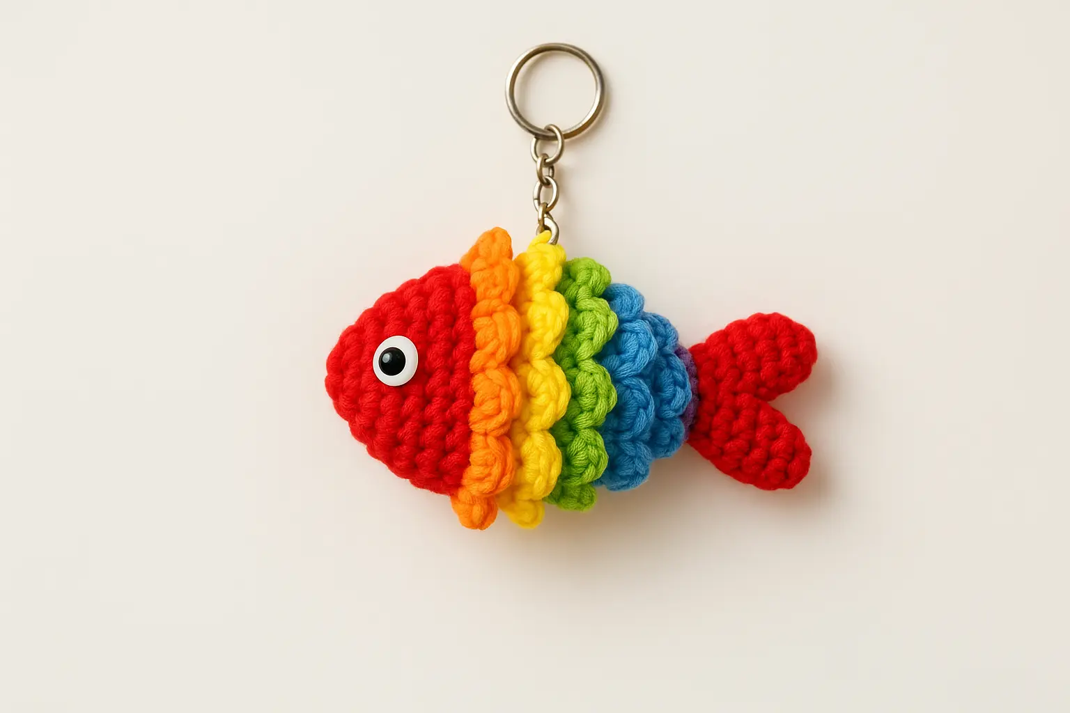lucky rainbow koi fish keychain crochet amigurumi pattern featured