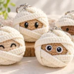 mini mummy crochet pattern easy no sew halloween amigurumi featured
