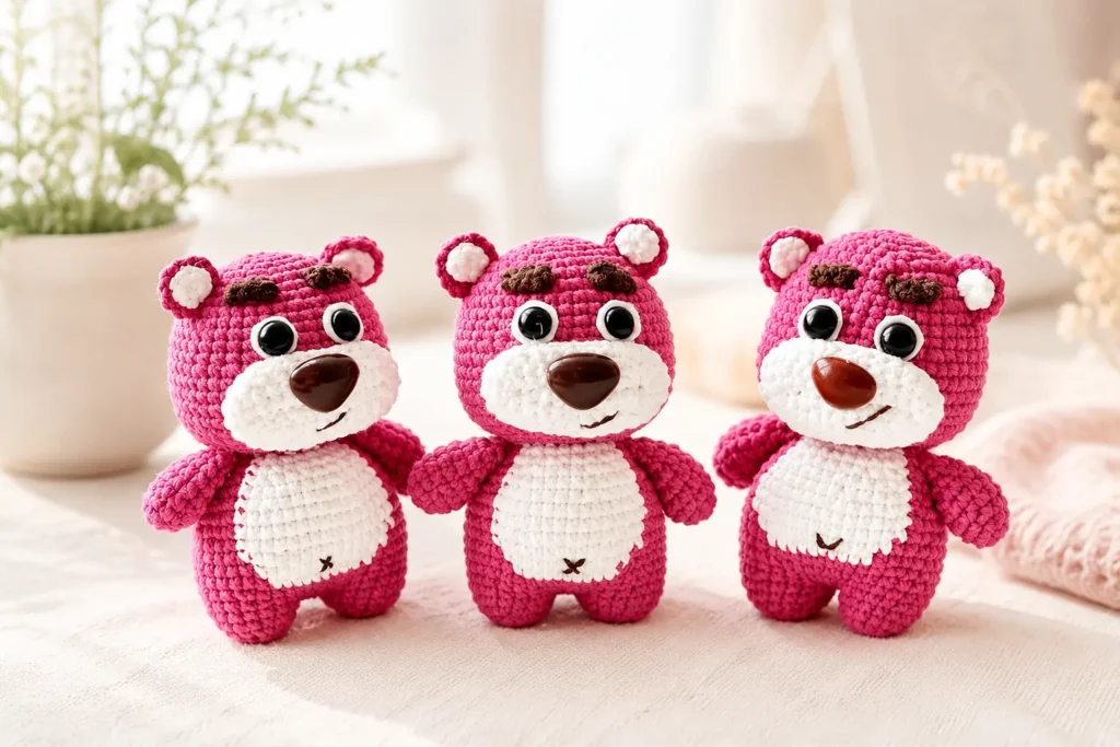 strawberry bear baby crochet pattern adorable free amigurumi bear featured