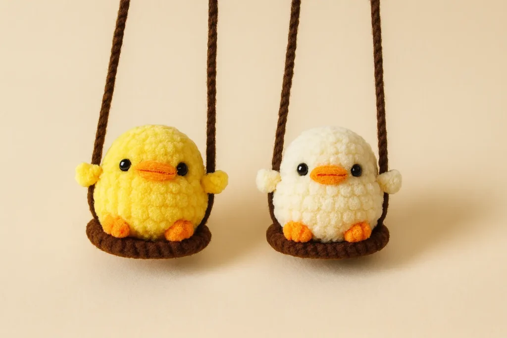 swinging duck crochet pattern free cozy amigurumi joy featured